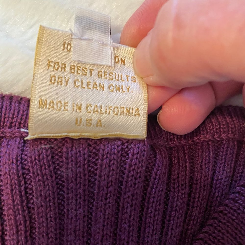 ***PRICE DROP  Von Saken, purple tank sweater w/rhinestone accents on straps; S - Picture 5 of 6